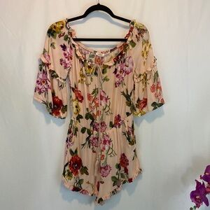 Blu Pepper Floral Print Romper Size Small